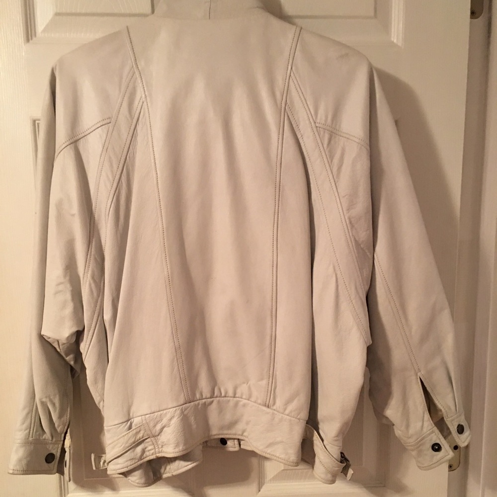 COPY - COPY - White Leather motorcycle type jacket